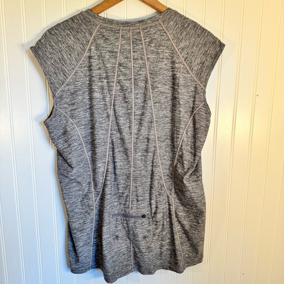 Athleta Pacifica Heather Gray Athletic 1/2 Zip Tank Women’s Size XL - Picture 4 of 10